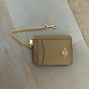 COACH Gold Zip Card Case